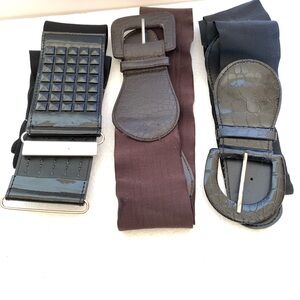 Plus Size Women’s  Black and Brown Belt set (2) Black & (1) Brown